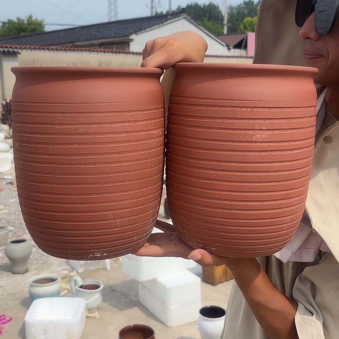 红陶口不圆两个口径20*25