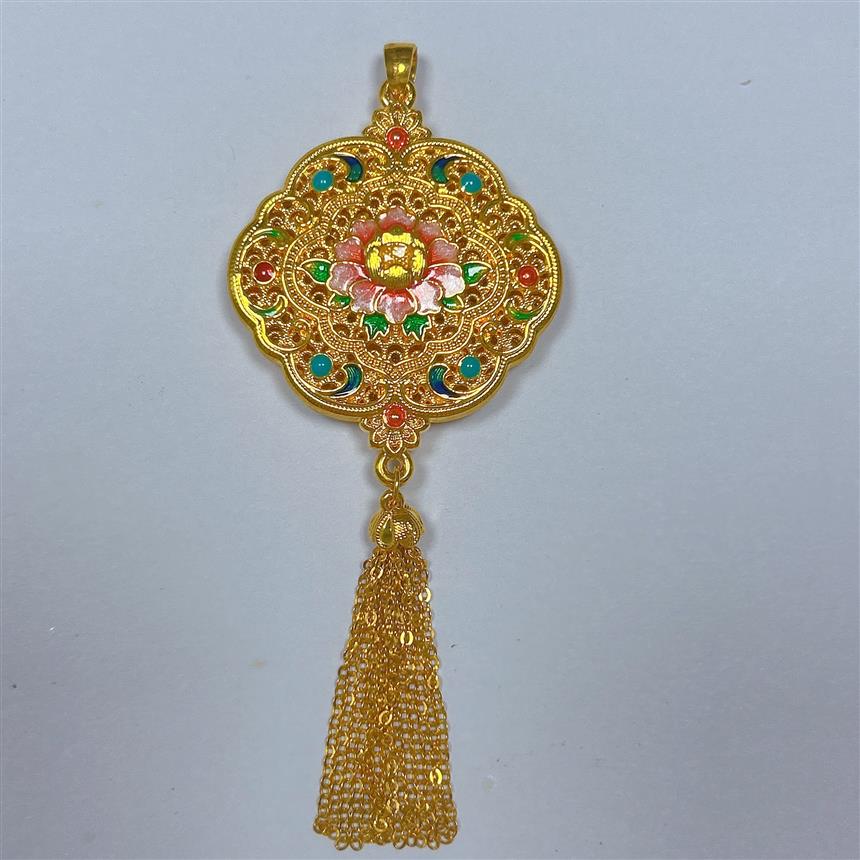 【晓韵专享】足金999投资金 绝色牡丹吊坠 HJD1313