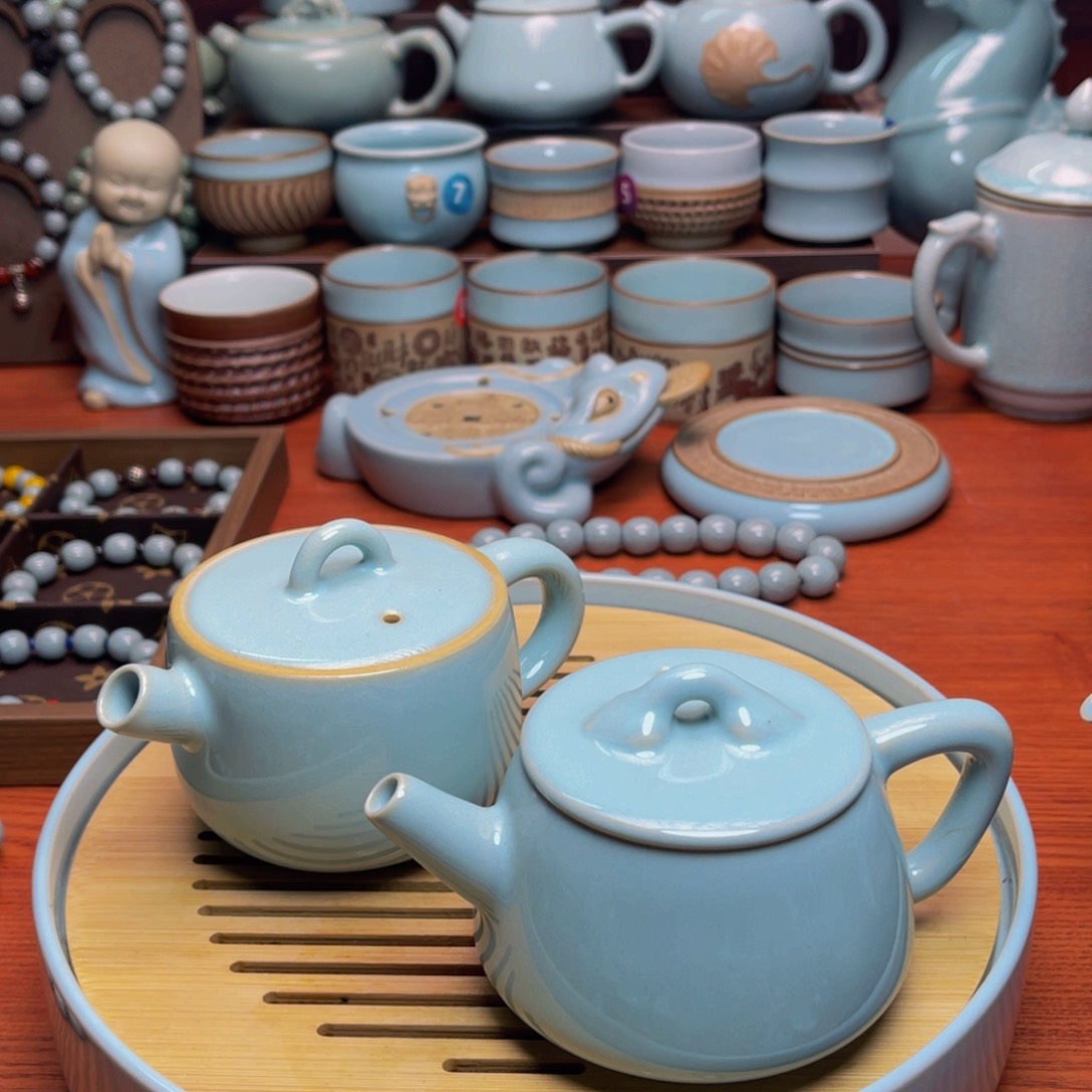 【闪购商品】摆件陶n**建汝州单壶，壶盖碗，盖碗