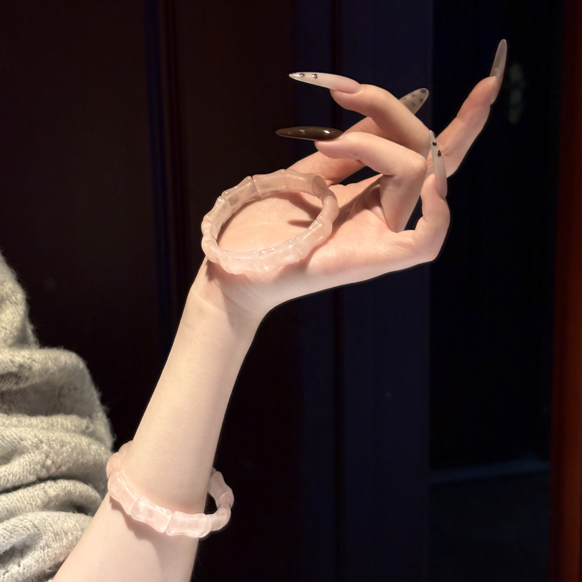 【桃桃乌龙】憨憨家粉水竹节手牌手链多样性发其一