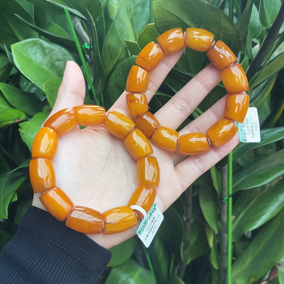 琥珀未镶嵌手链14 m微瑕/多样性发其一