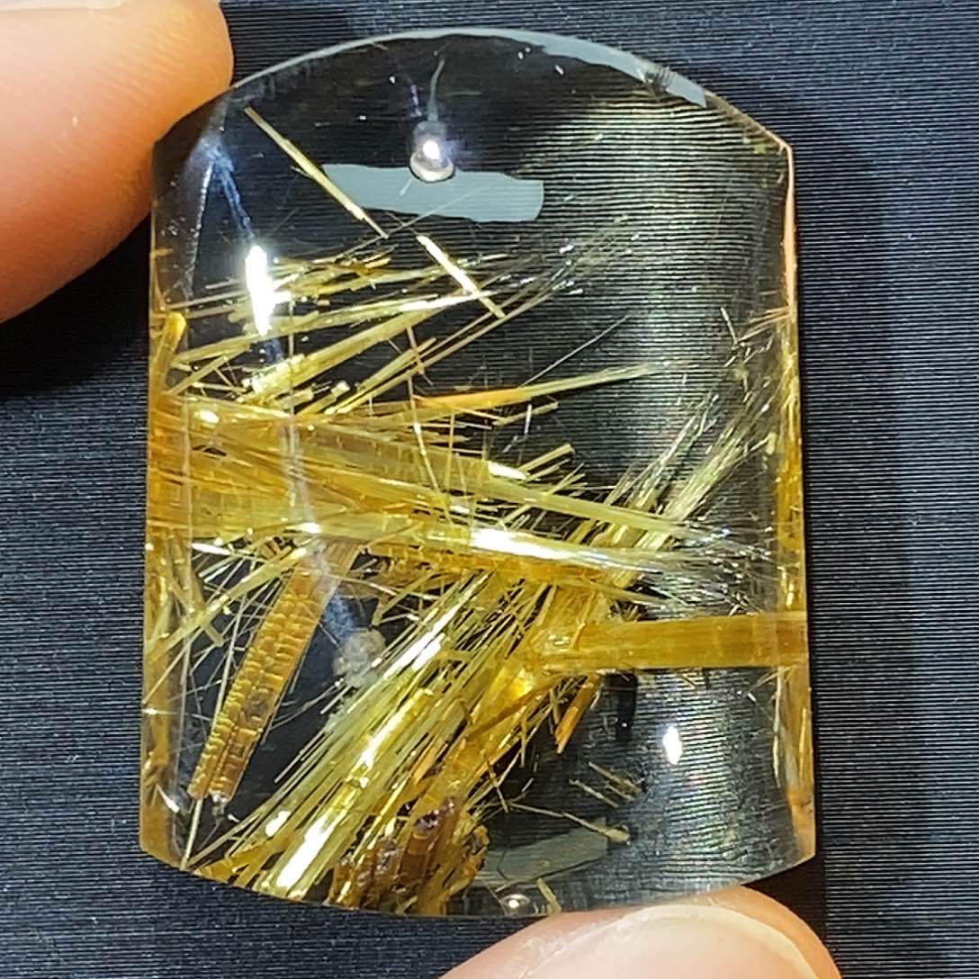 水晶未镶嵌颈饰天然钛晶板钛无事牌吊坠