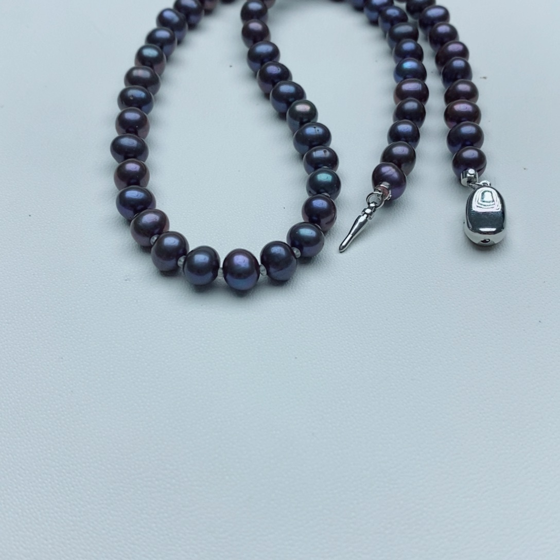 淡水珍珠颈饰银S925镶嵌