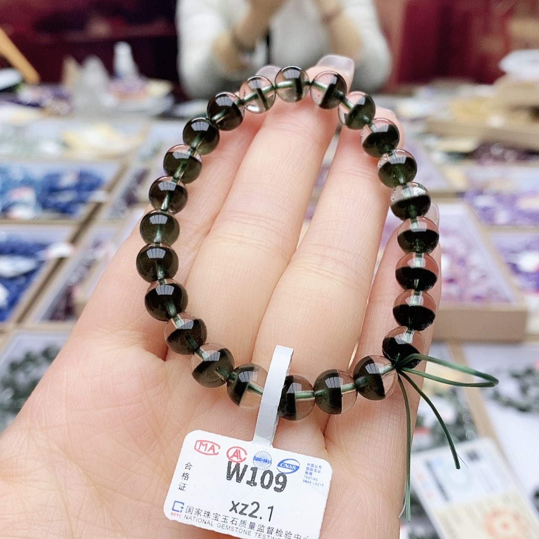 水晶手链未镶嵌W109 绿幽灵