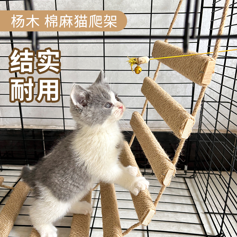 实木猫咪爬架蹬天梯爬梯桥梯两用可连跳台猫窝磨爪神器