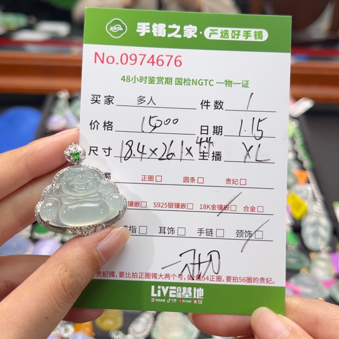 【闪购商品】翡翠颈饰18K金镶嵌多人
