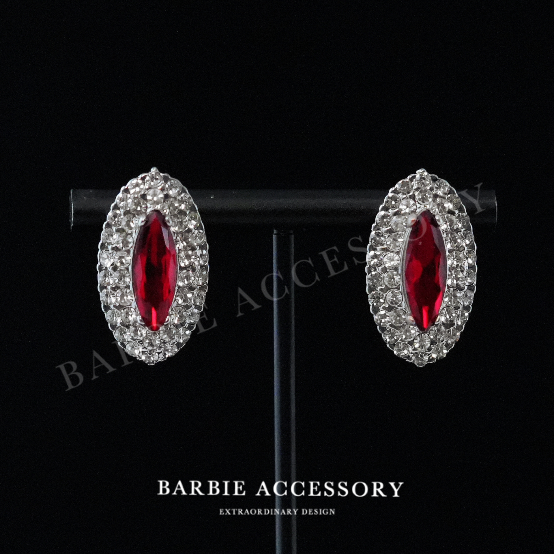 铜合金合成锆石耳饰 【红星画坠】法式中古轻奢设计款高级感耳钉