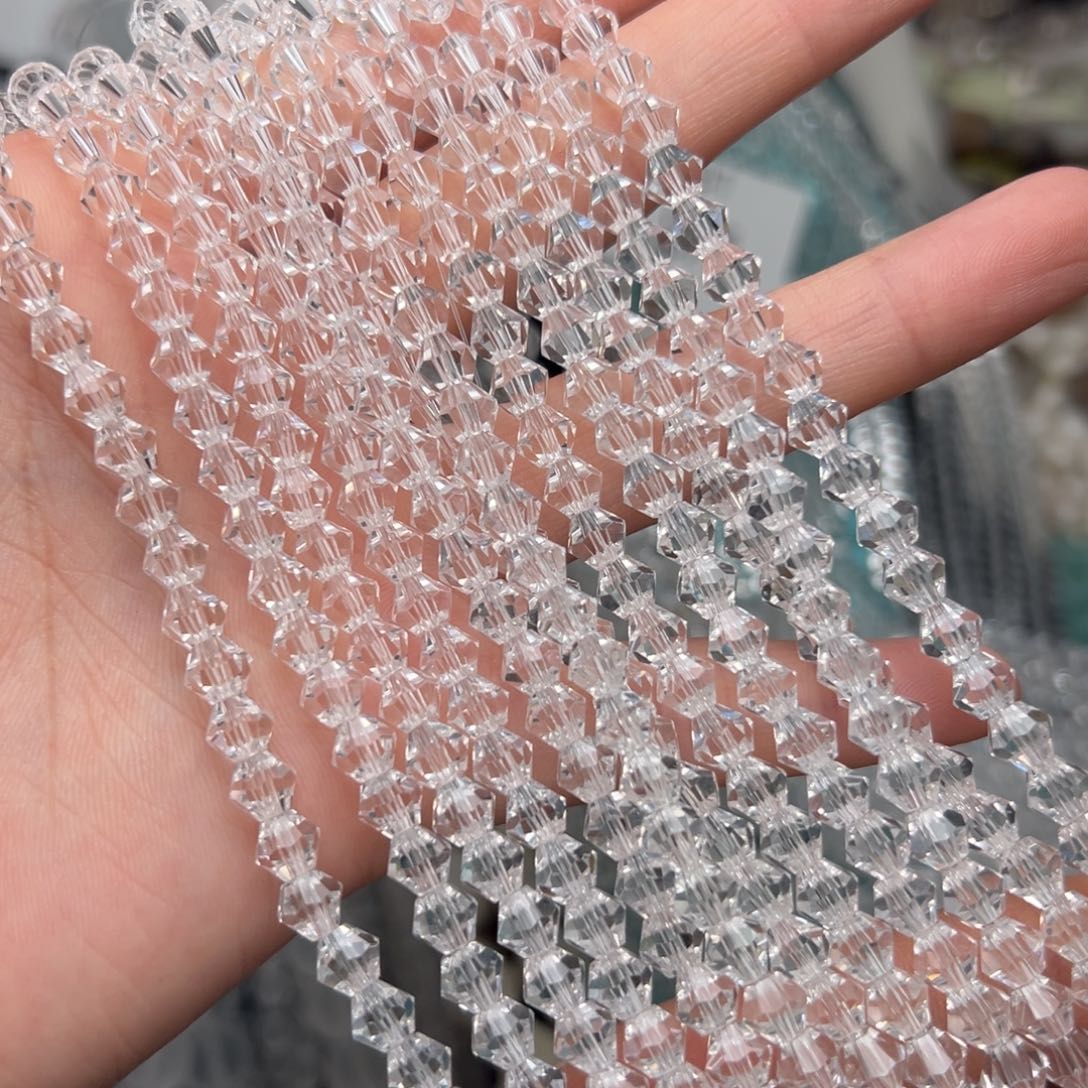 玛瑙/玉髓合金珠宝半成品K134。6mm人造水晶10条