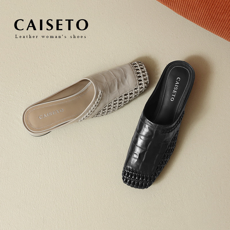 【灰色】羊皮/3.5cm新款软底粗跟气质软底低跟单鞋25XL164