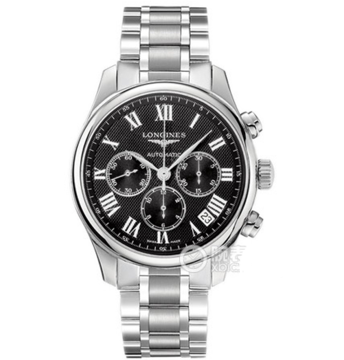 99新 Longines/浪琴 /名匠693黑盘/表径44/三眼计时/自动机械表