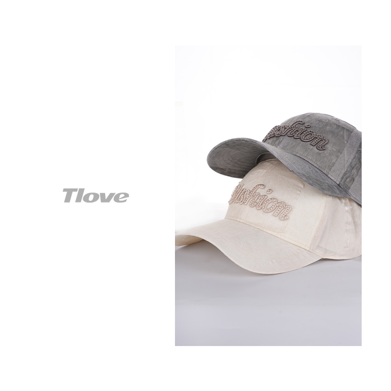 6982鸭舌帽褶皱韩版百搭透气帽子休闲风时尚棒球帽刺绣