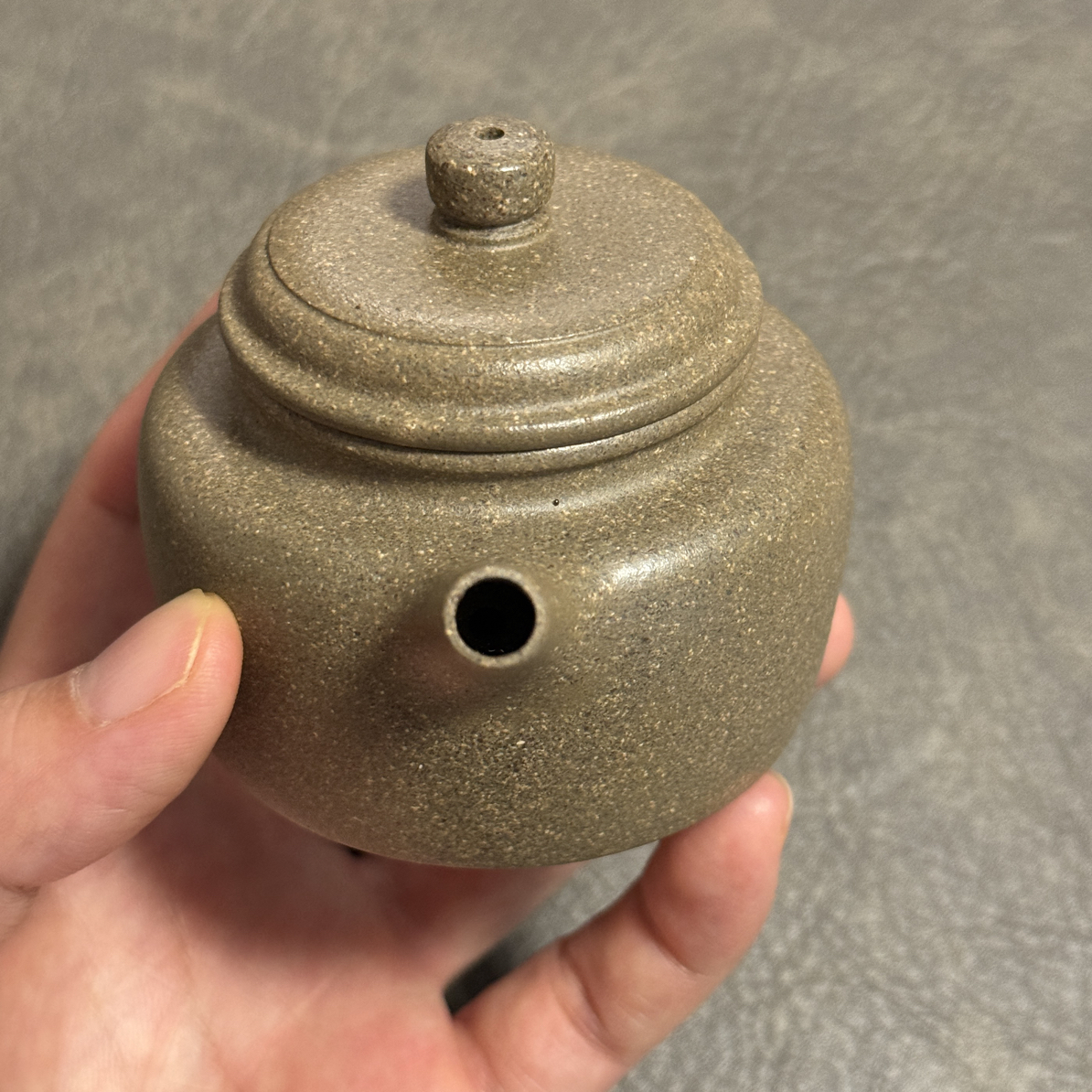 宜兴紫砂原矿青段泥德钟壶 手工制作 经典野外茶壶