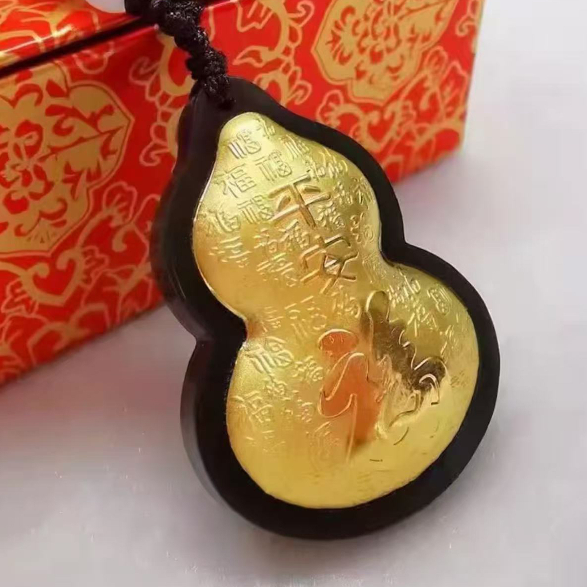 百福葫芦墨玉和田玉吊坠项链轻奢小众气质高级感男女情侣
