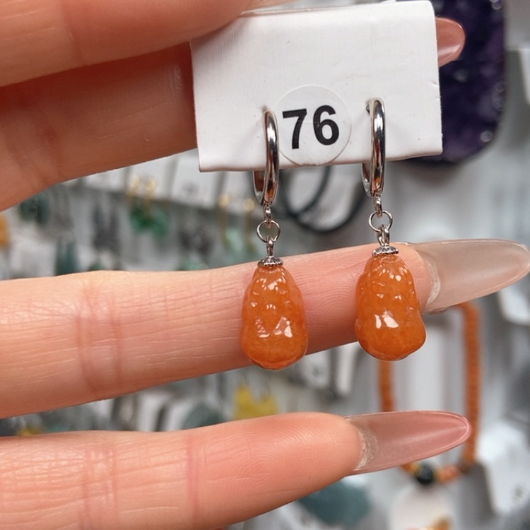 【闪购商品】翡翠耳饰银S925镶嵌优化处理