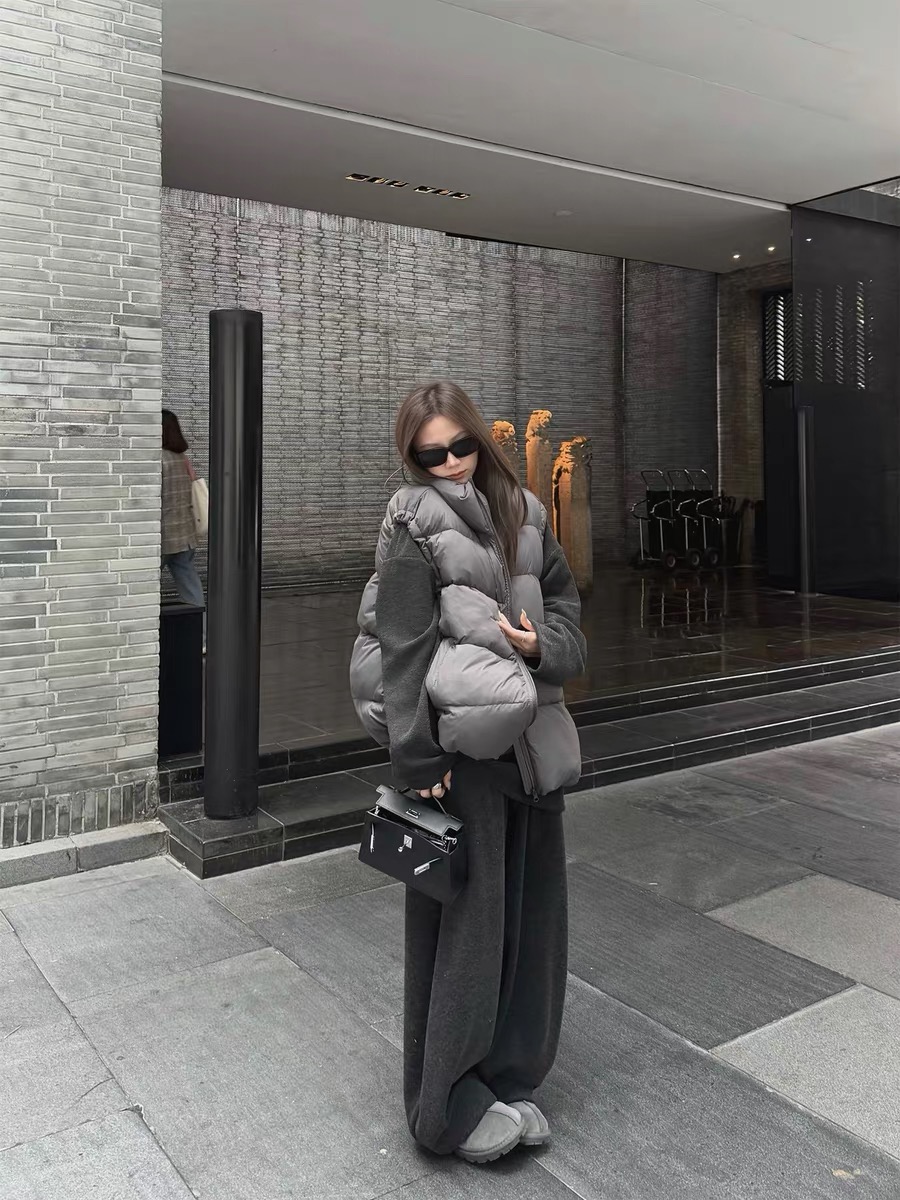 灰灰呀！6625 厚实！韩代百搭加绒加厚松弛慵懒弯刀糯米裤休闲卫裤