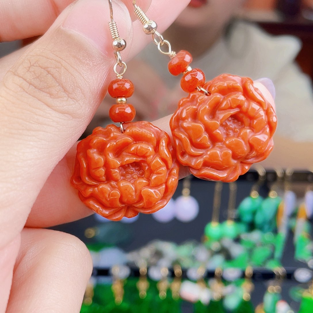 翡翠未镶嵌耳饰饰品