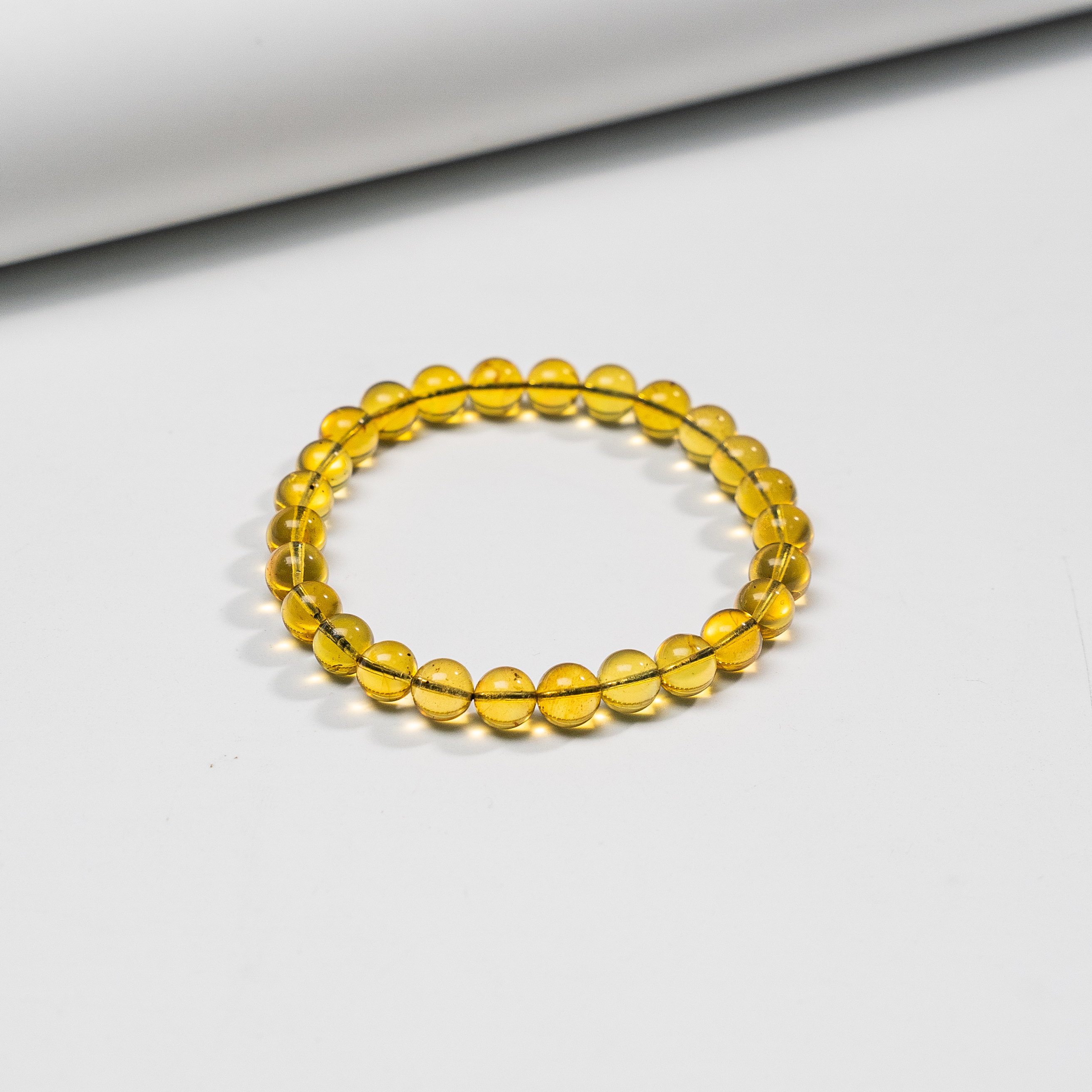 7mm柳青蓝珀净水琥珀单圈手串SDTP4454（多样性发其一）