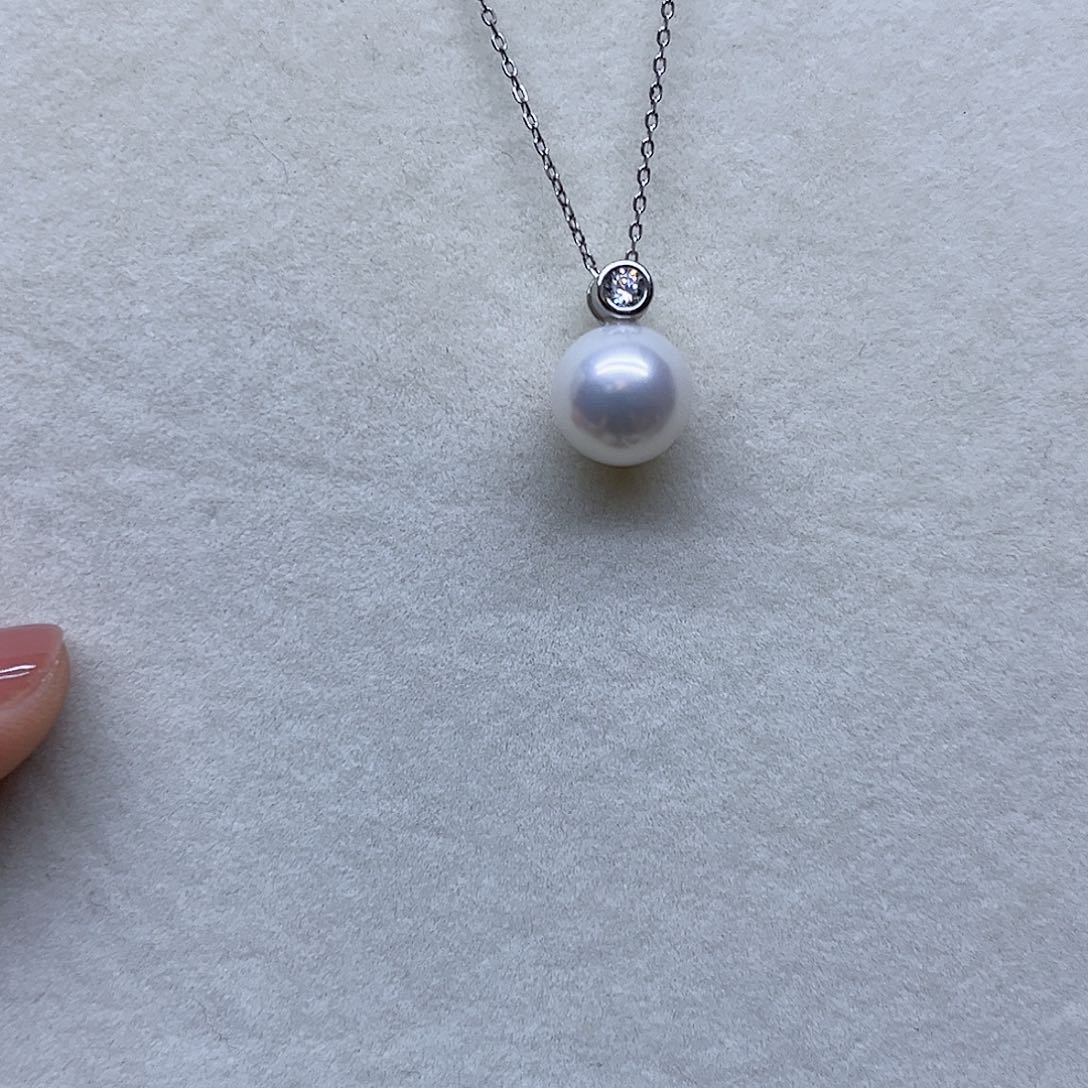 淡水珍珠银S925镶嵌颈饰