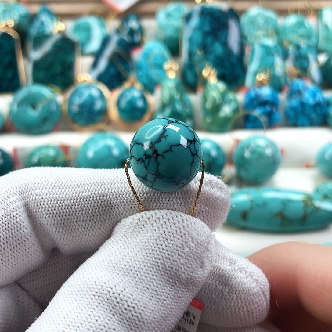 绿松石未镶嵌车挂尺寸15.8