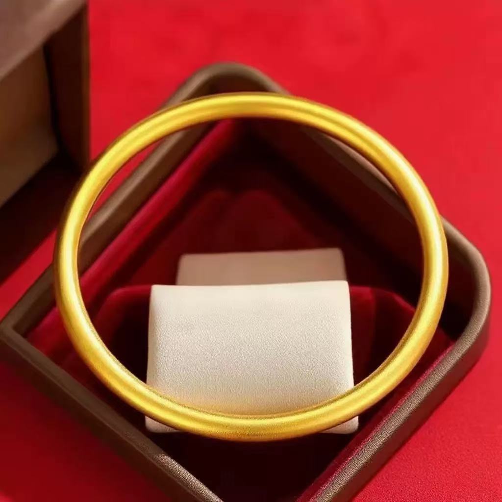 孟加拉赤金炉内锻打工艺古法素圈N5生日礼物