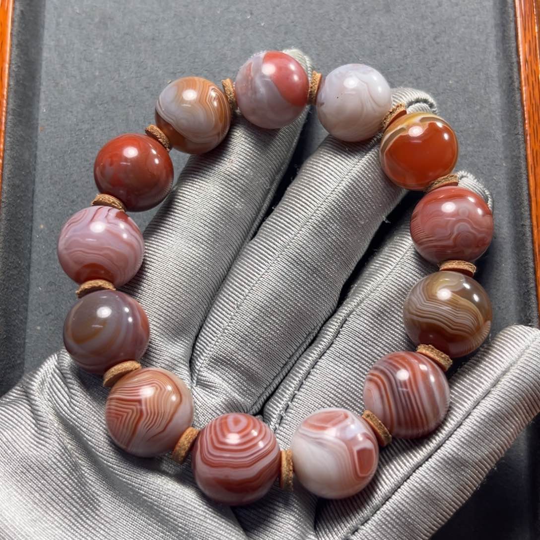 南红玛瑙特色蚕丝手串尺寸15未镶嵌