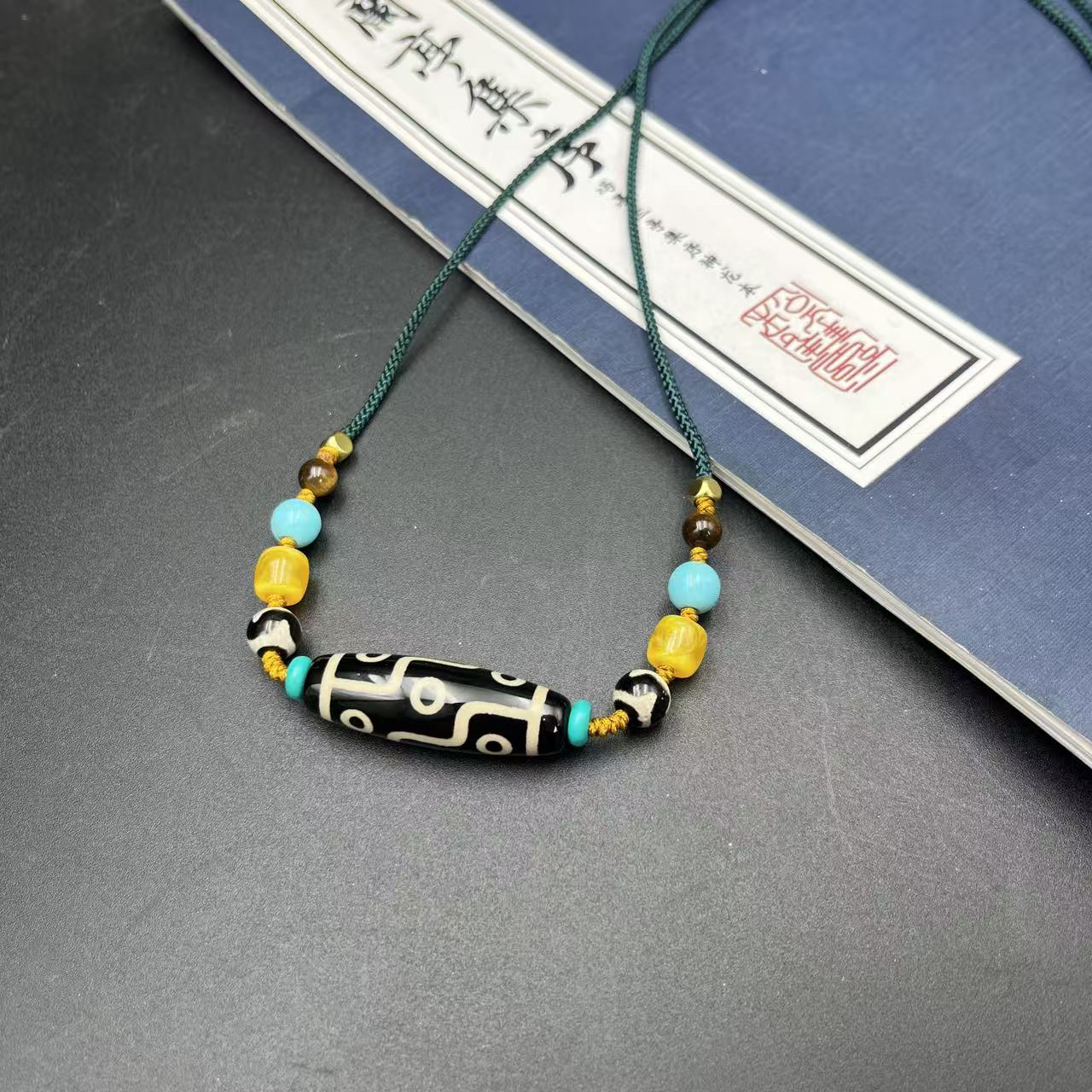 梵潮珠宝九眼天珠天然玛瑙锁骨链手工编织百搭男女同款