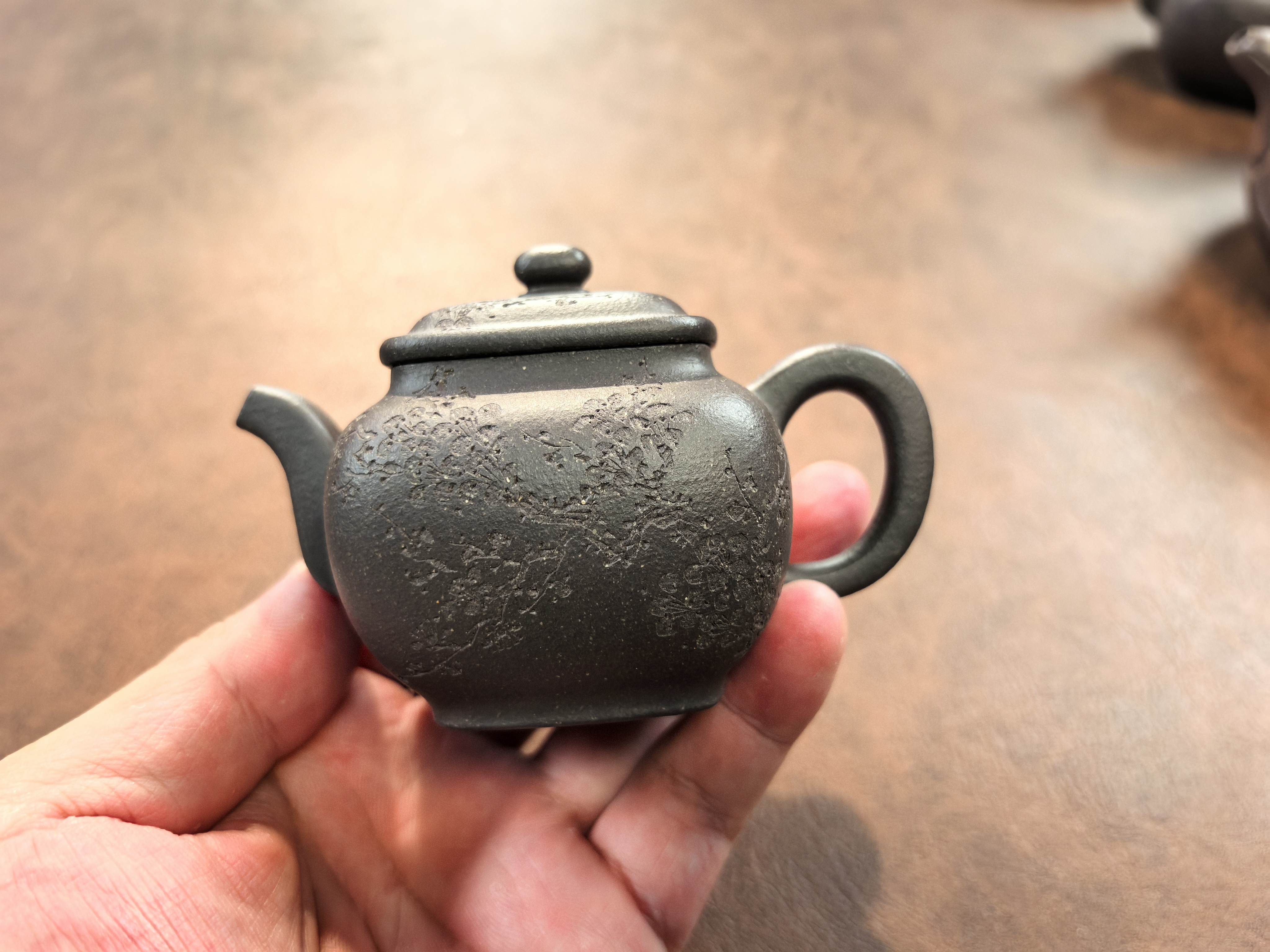 原矿天青莲子壶小混方紫砂壶