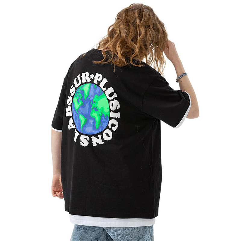 ics丨ICONSLAB 涂鸦地球短袖印花情侣潮牌T恤男女同款