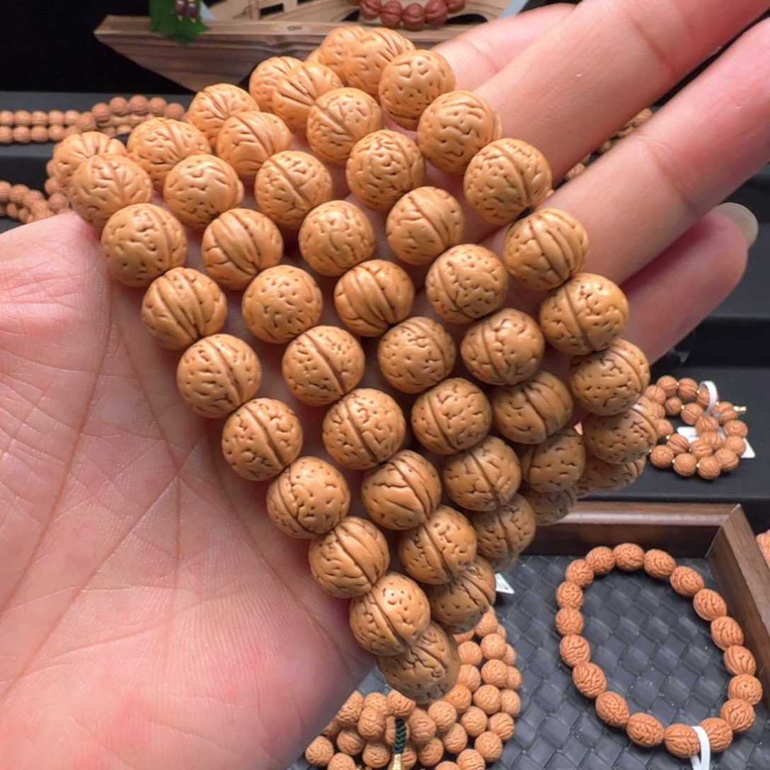 *****文玩核桃手串精品野生桃核脖挂108+6备籽
