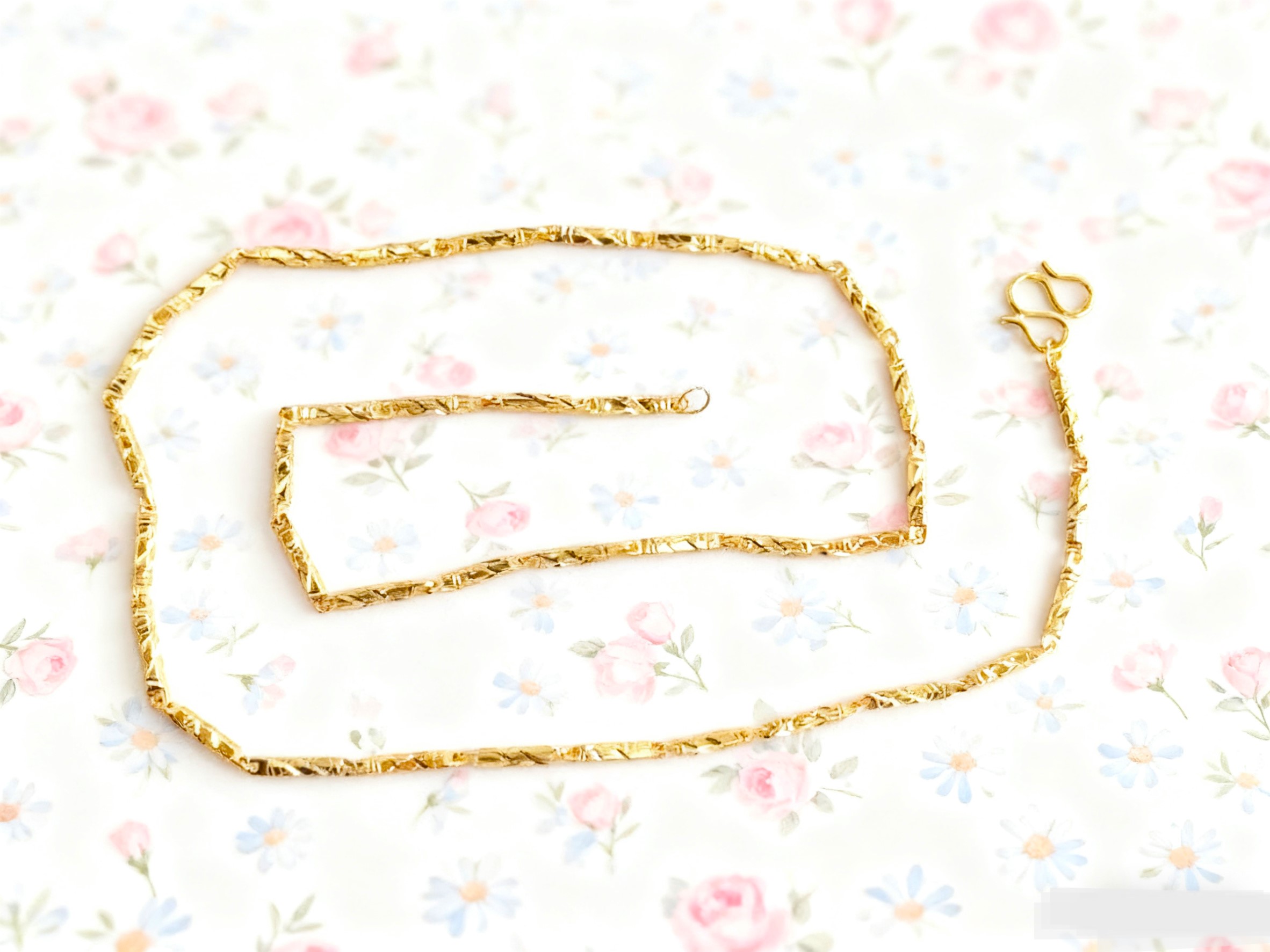 铜合金项链 里外一色实心不掉色六边锁链百搭潮流时尚A0003