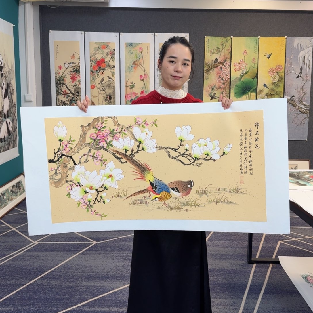 国画国画作品山水花鸟纯手绘