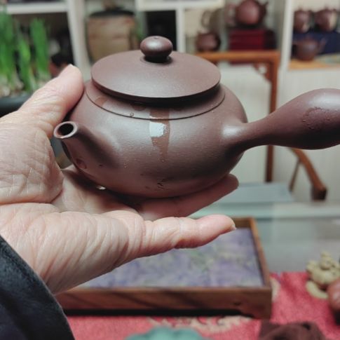 紫砂茶壶侧把壶220Cc手工制作