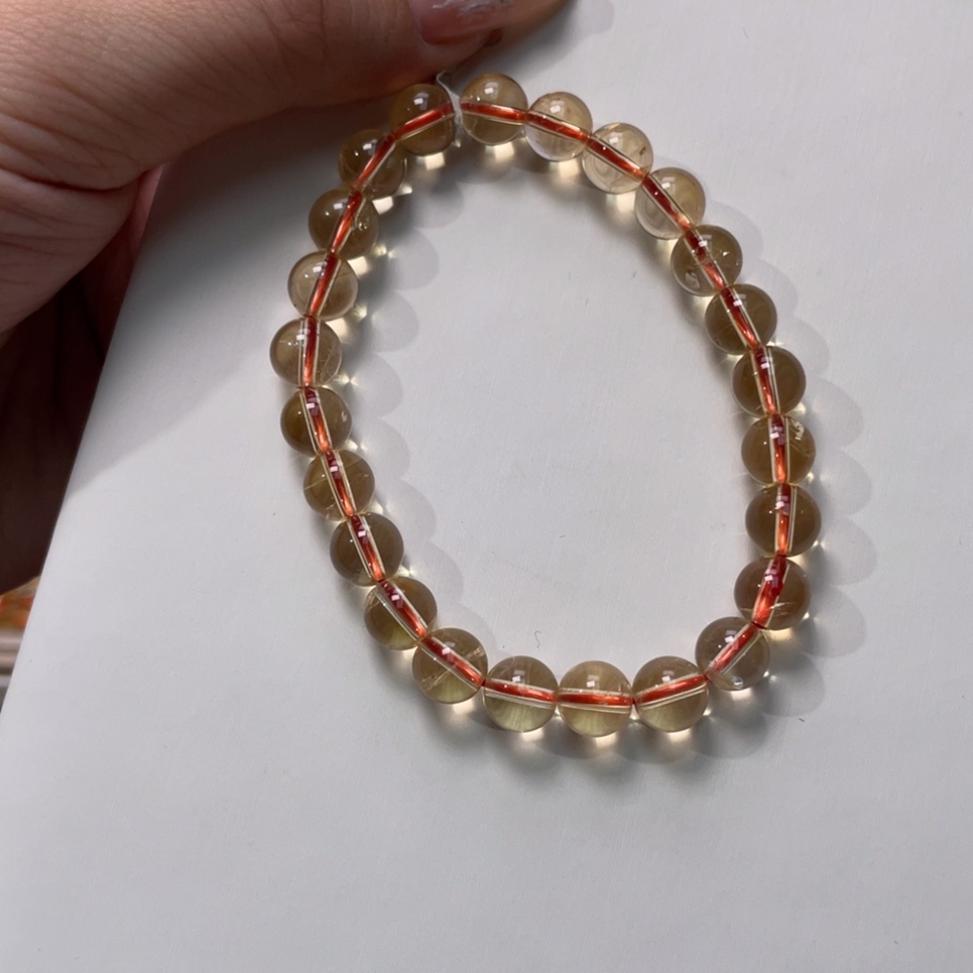 黄晶手链未镶嵌巴西黄水8m