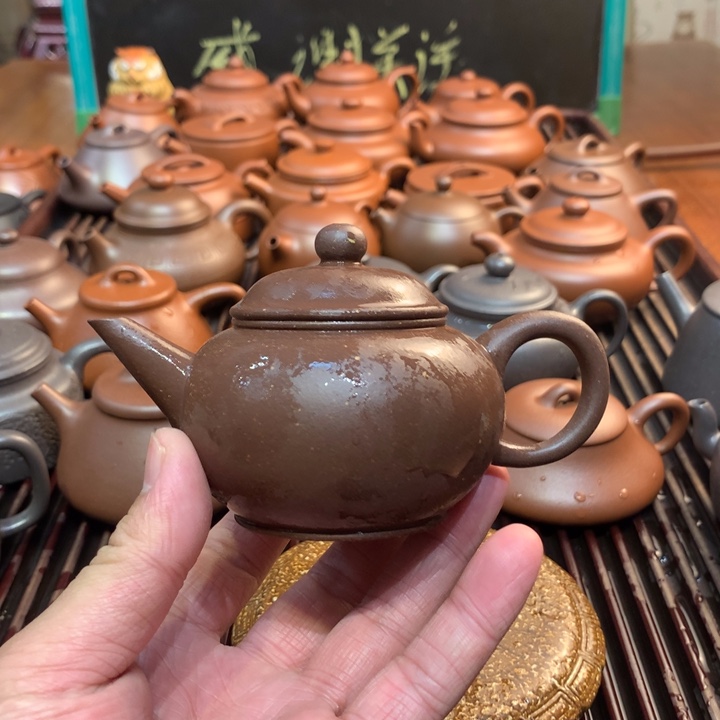 紫砂茶壶原矿紫泥水平180cc点搪工艺