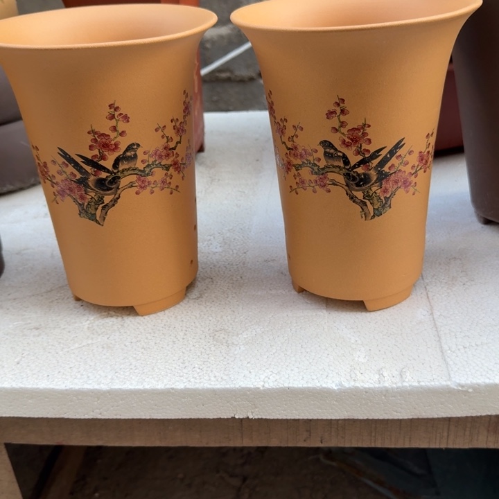 紫砂花盆 高度22口径17俩只