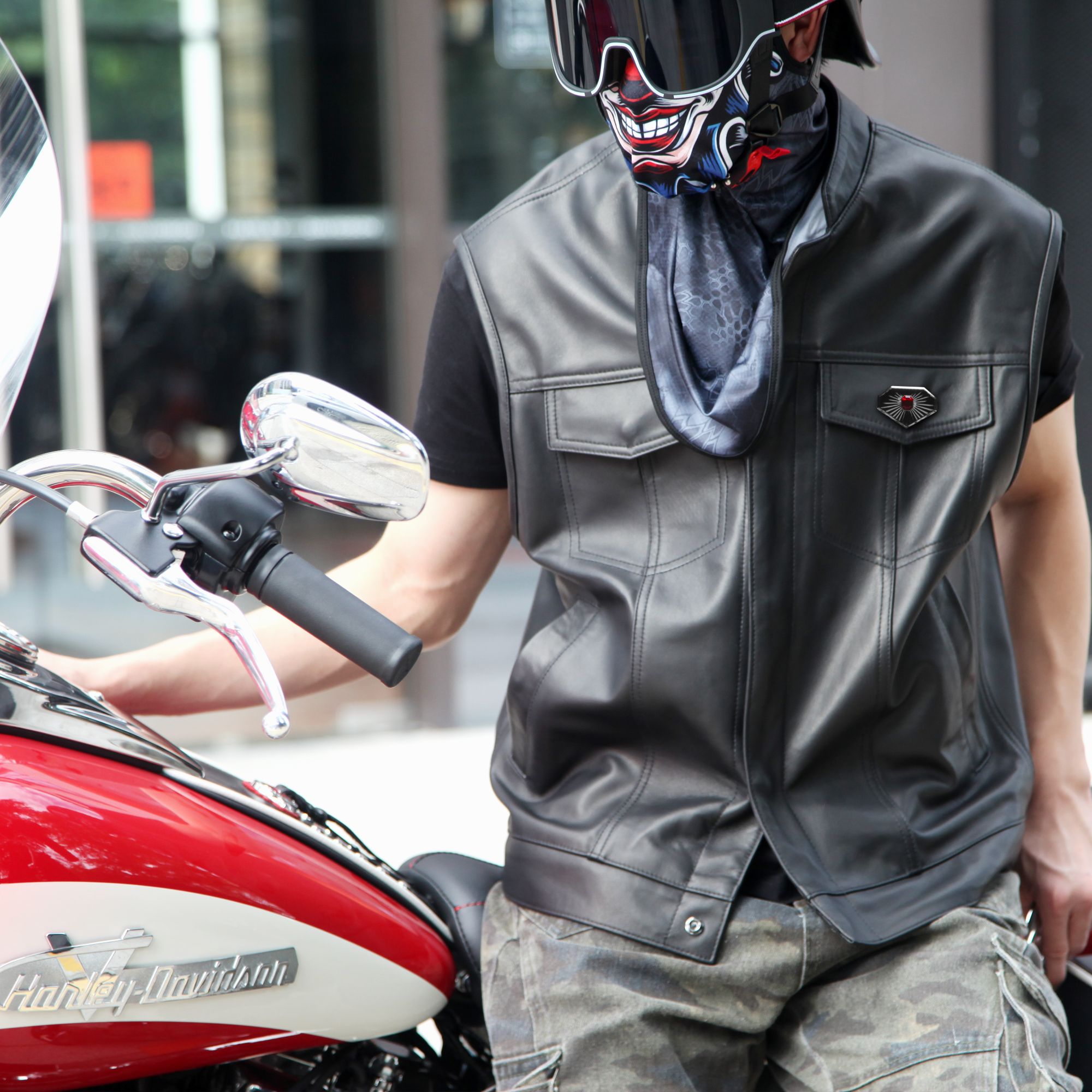 Ruby经典进口小羊皮皮衣骑行服马甲四季通用透气舒适柔软通用口袋