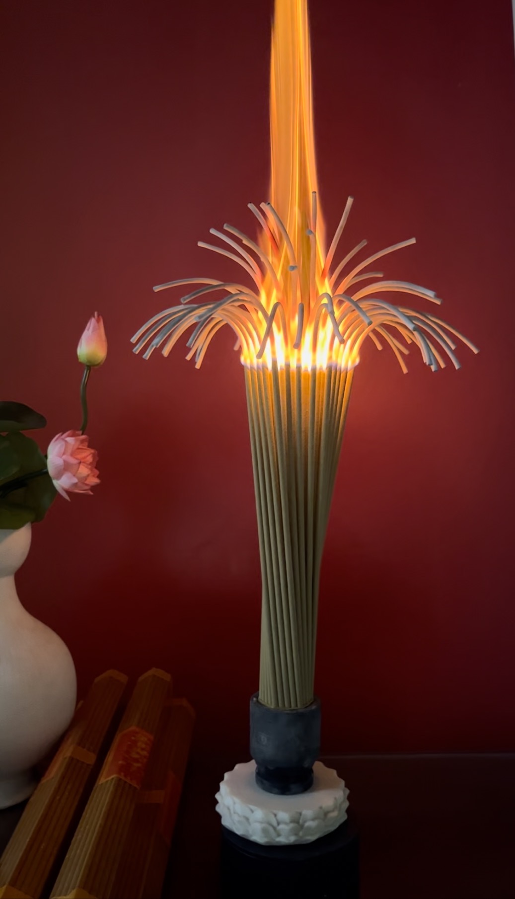 【檀木莲花高香】天然40厘米莲花高香{拍1发5把，每把61根}通用5.0粗