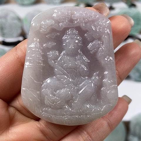 翡翠颈饰未镶嵌文殊菩萨福利