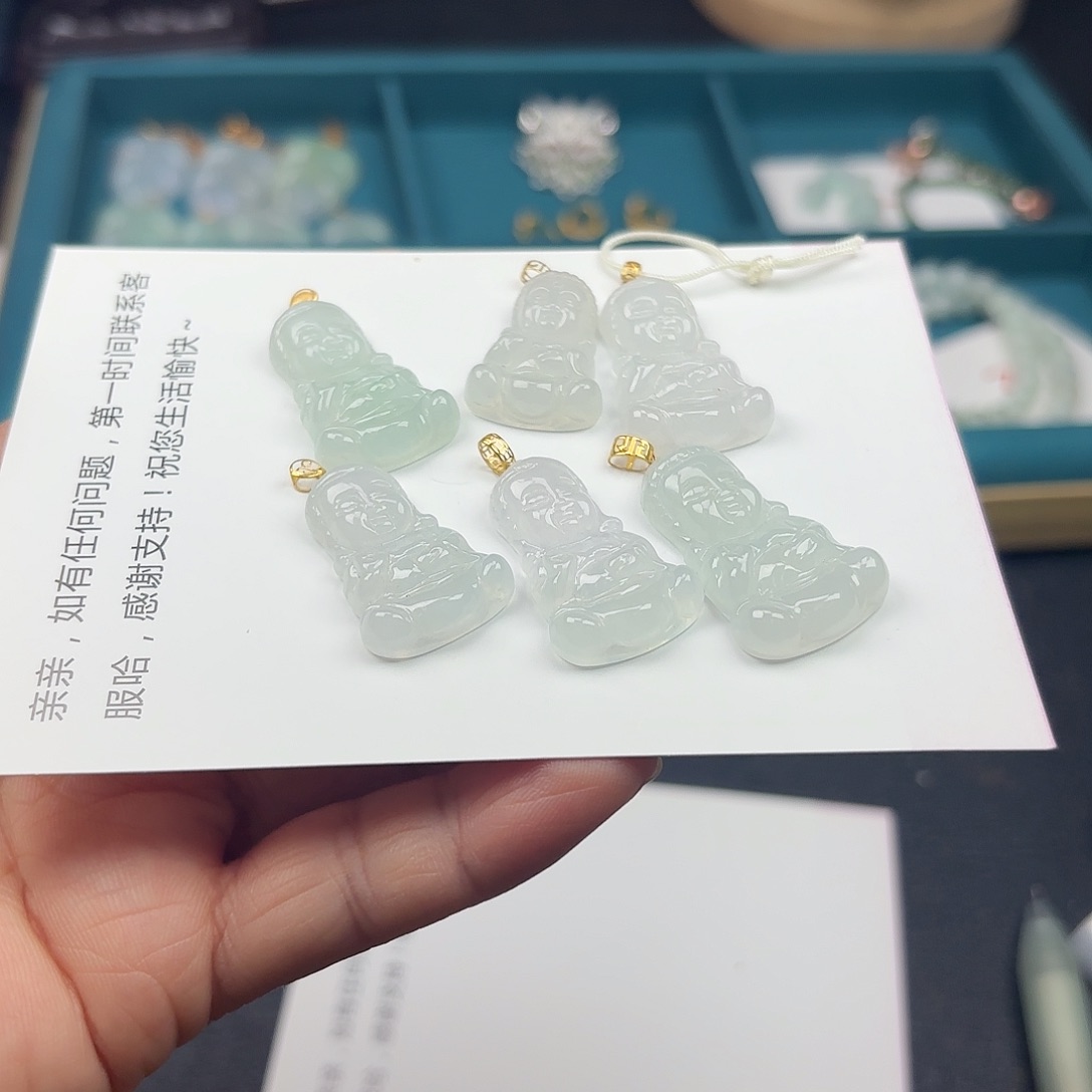 翡翠颈饰18K金镶嵌翡翠挂件 多样性发货之一