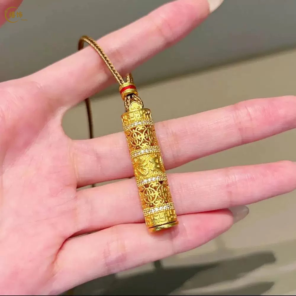 合金吊坠 古法花丝点八宝随身带佛项链吊坠不褪色时尚轻奢国潮