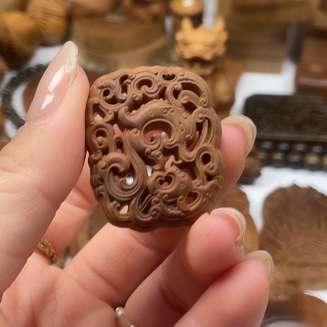 把件檀香木凤来仪