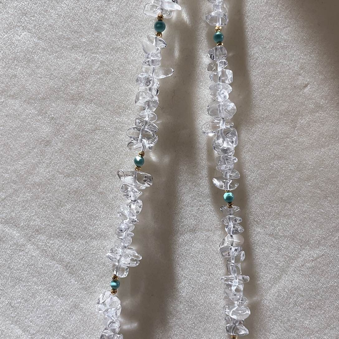 水晶颈饰18K金镶嵌大气款