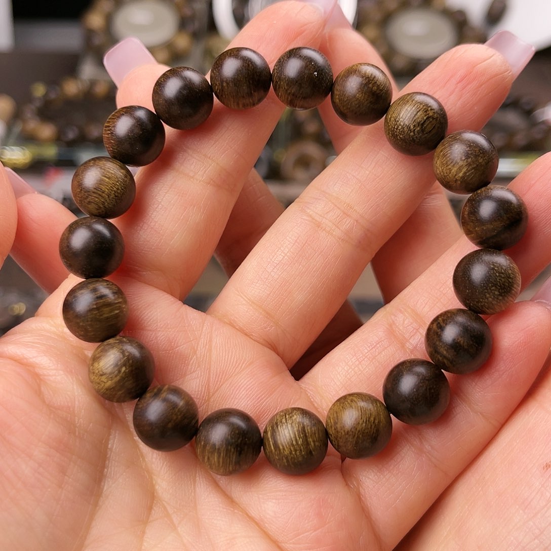 沉香手串富森红土沉玉化糖心窖藏留疤老料1.0