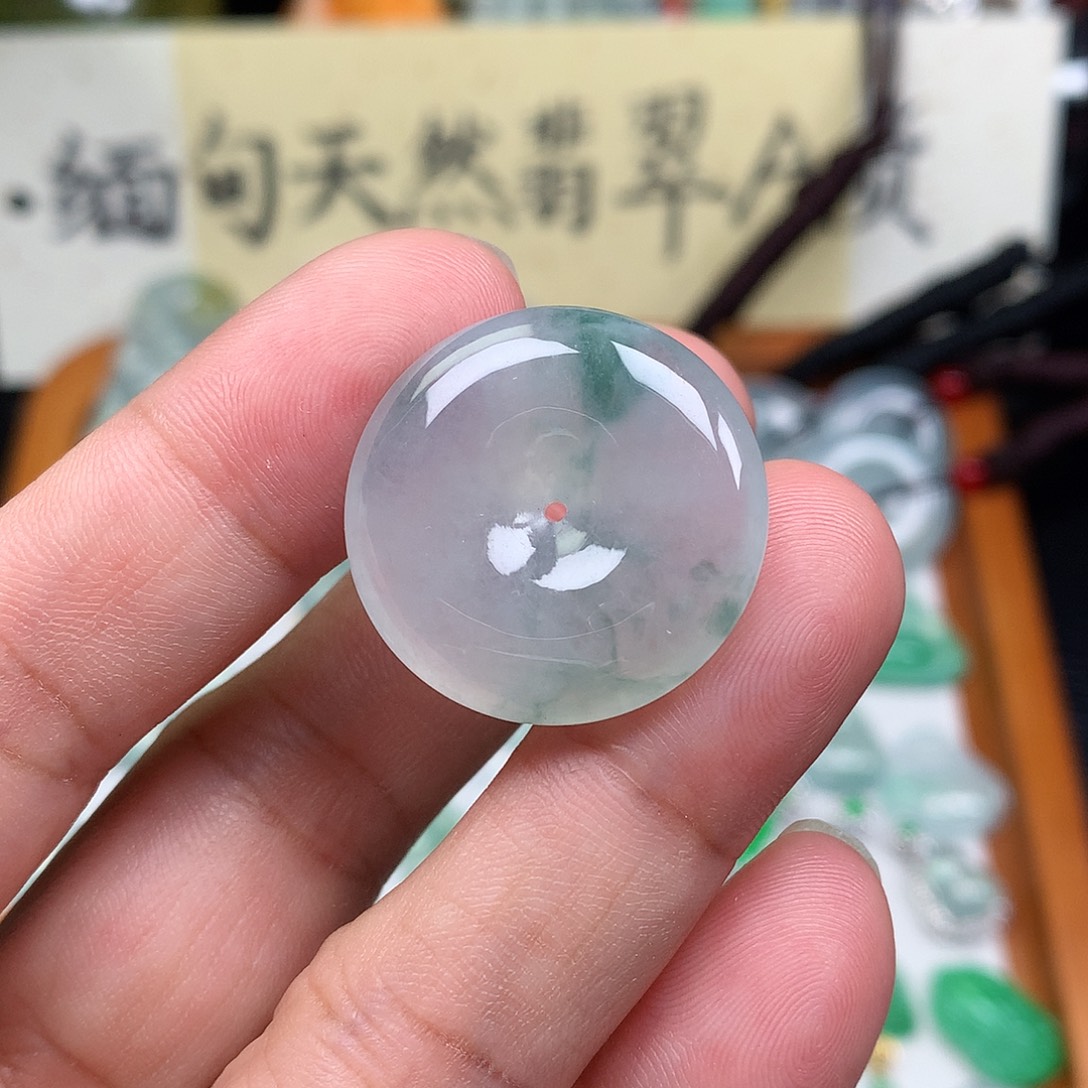 翡翠裸石缅甸天然A货翡翠冰种平安扣