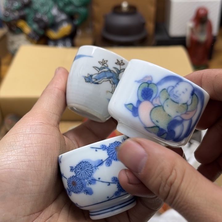 瓷片摆件工艺品瓷器摆件777 