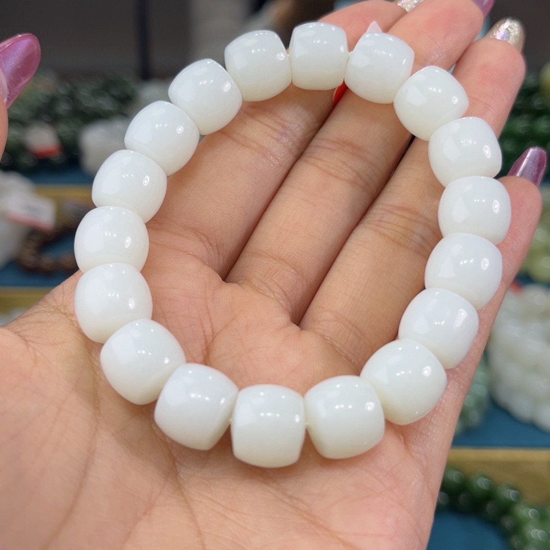 和田玉未镶嵌手链纯天然和田玉新疆且末天泰料12