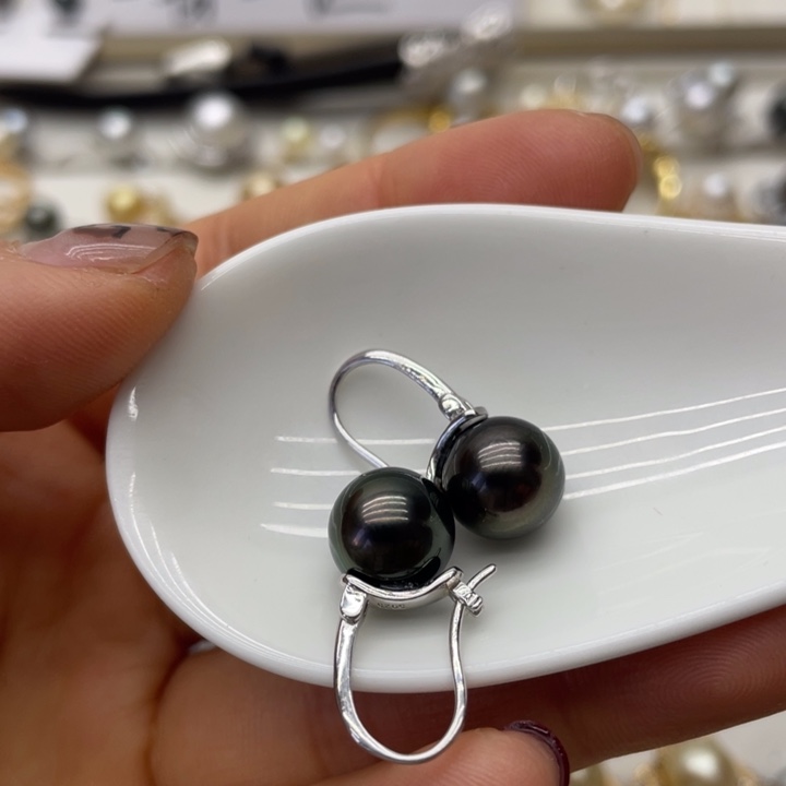 海水珍珠耳饰银S925镶嵌