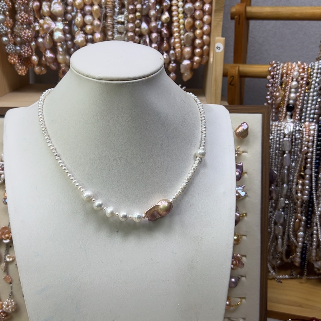 淡水珍珠合金手链