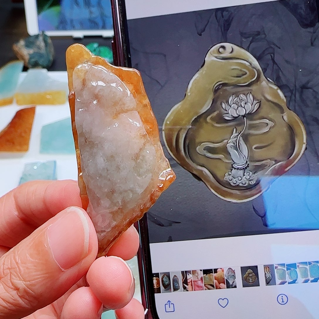 定制翡翠未镶嵌翡翠挂件