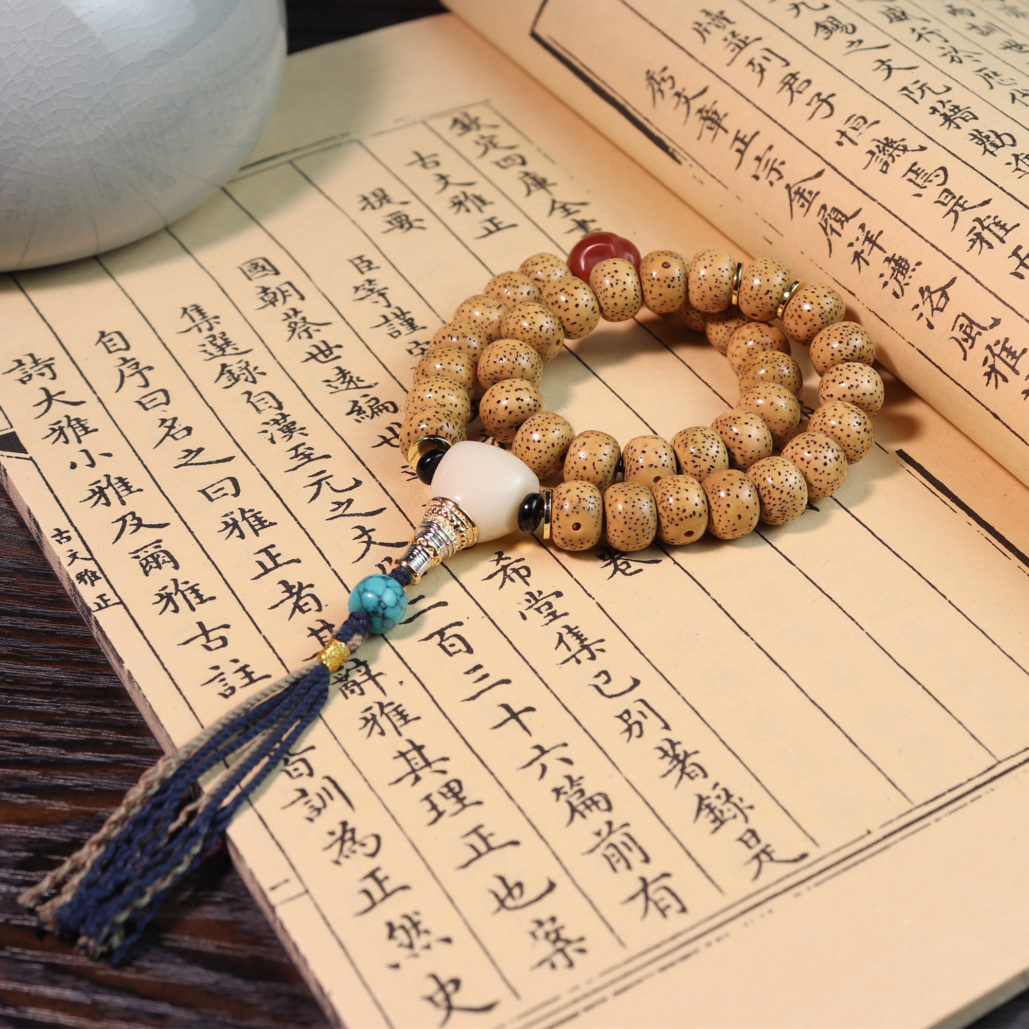 鸡油黄星月菩提手持36颗